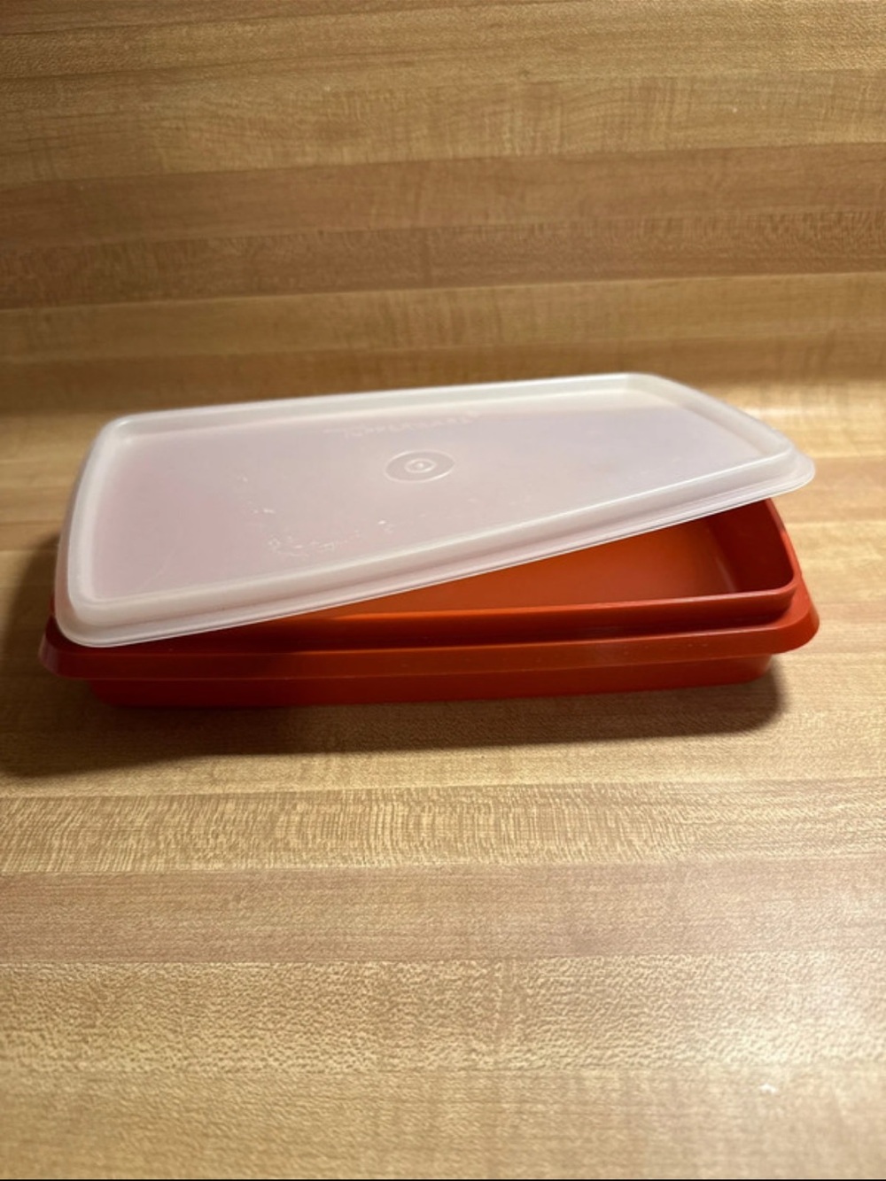 Vintage Tupperware Cold Cut Keeper Paprika Orange w/ Lid